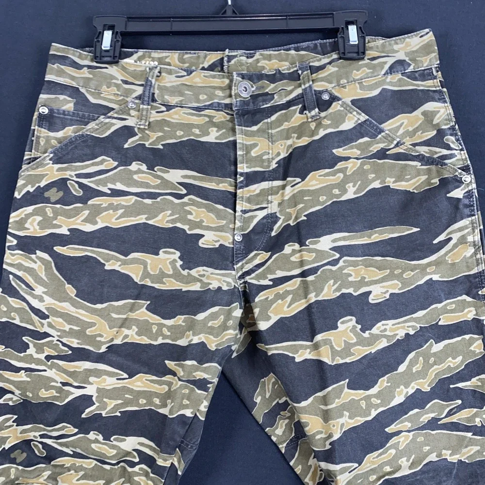 G Star Raw 5622 MENS SIZE 36X32 3D Tapered Camo Denim Pharrell Green Woodland